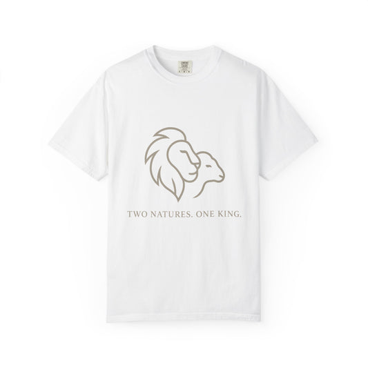 Garment-Dyed T-shirt with Inspirational Lion Design, Unisex Graphic Tee, Comfortable Casual Wear, Perfect Gift, Nature Lover Apparel