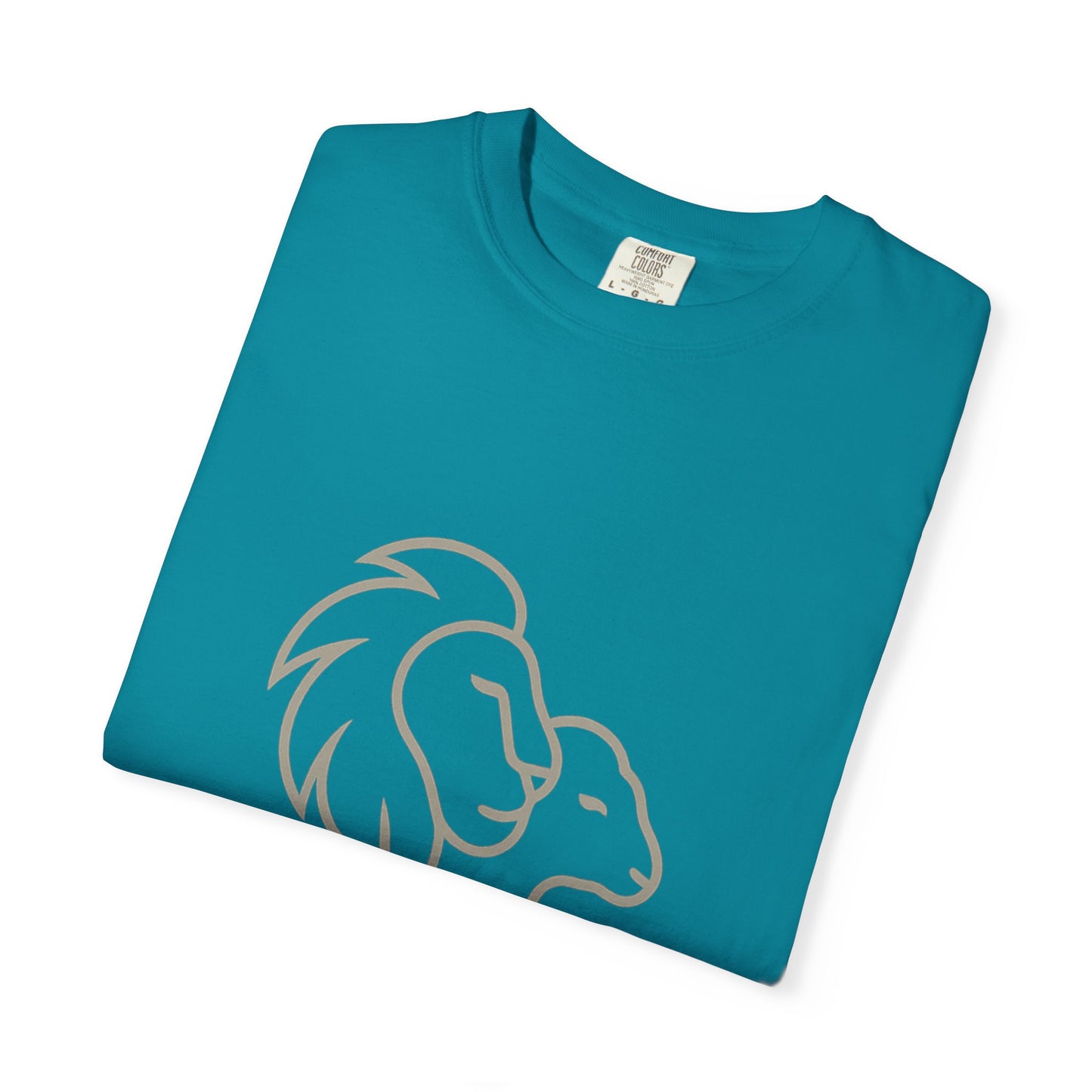 Garment-Dyed T-shirt with Inspirational Lion Design, Unisex Graphic Tee, Comfortable Casual Wear, Perfect Gift, Nature Lover Apparel