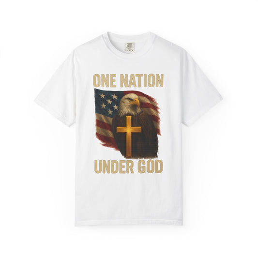 Patriotic Christian Eagle T-Shirt, Unisex Tee, American Flag Shirt, One Nation Under God Apparel, Independence Day Gift