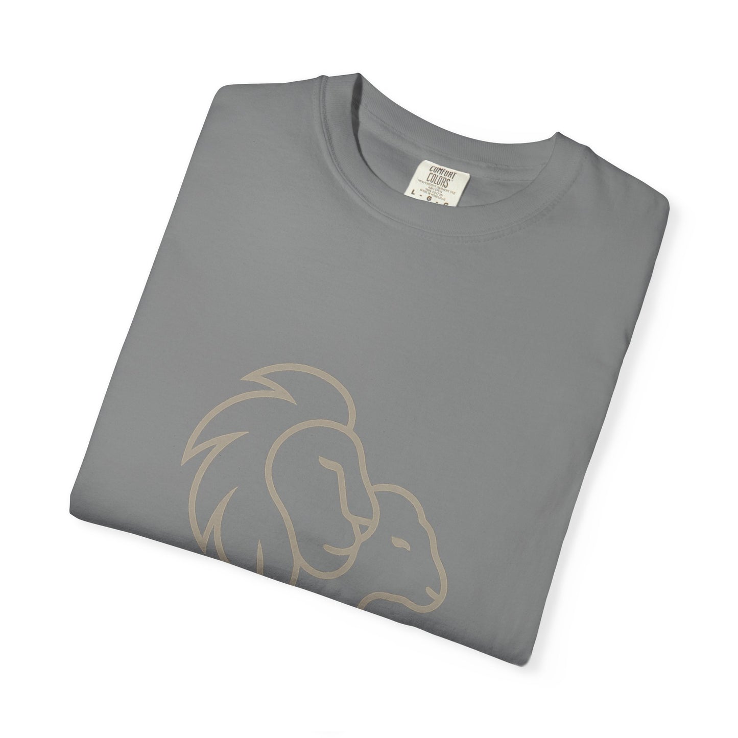 Garment-Dyed T-shirt with Inspirational Lion Design, Unisex Graphic Tee, Comfortable Casual Wear, Perfect Gift, Nature Lover Apparel