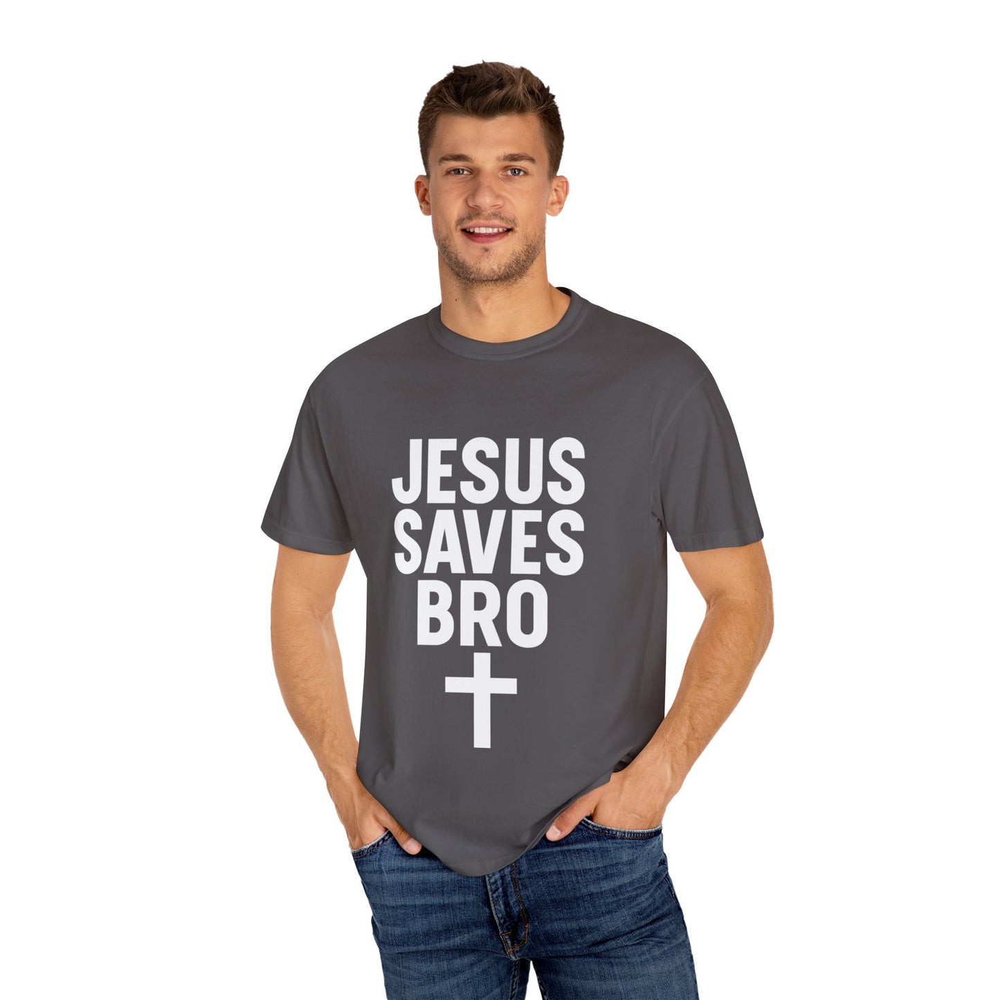 Copy of Jesus Saves Bro T-Shirt | Unisex Garment-Dyed Tee | Faith-Based Apparel, Christian T-Shirt, Casual Wear, Gift for Friends