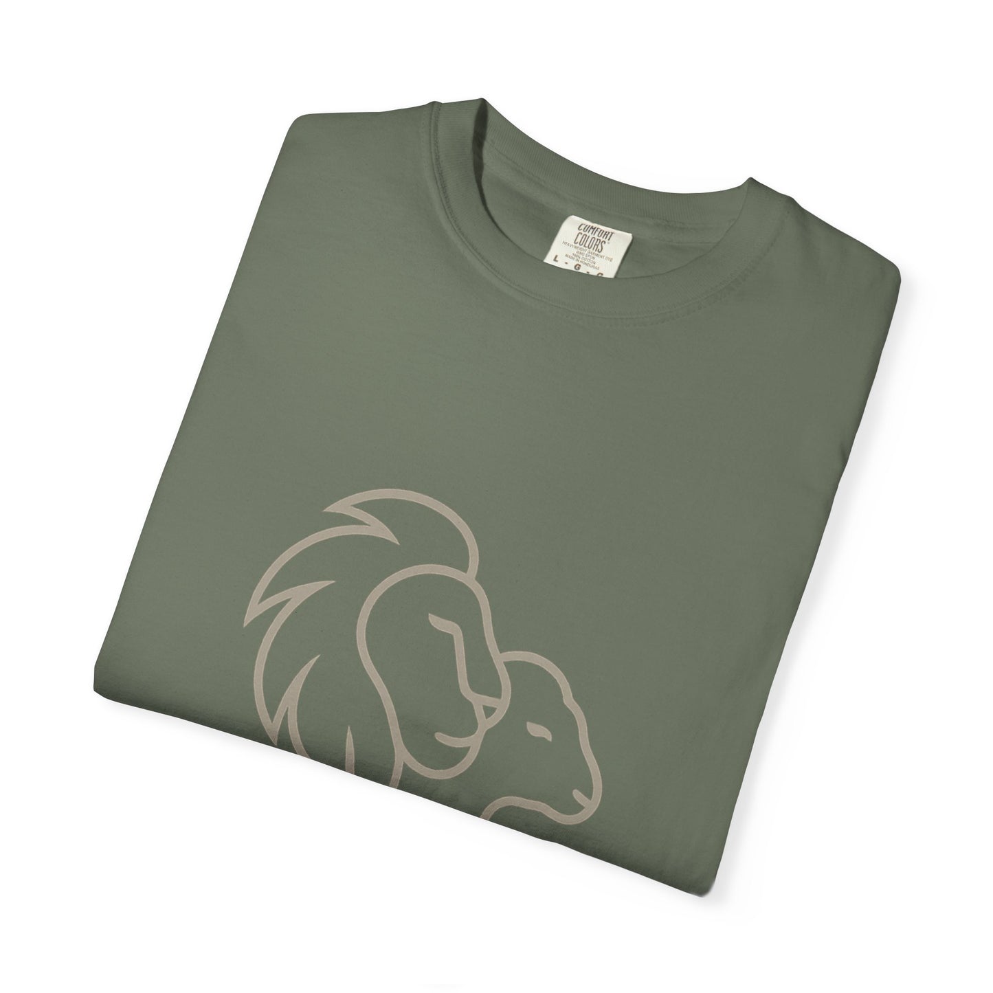 Garment-Dyed T-shirt with Inspirational Lion Design, Unisex Graphic Tee, Comfortable Casual Wear, Perfect Gift, Nature Lover Apparel
