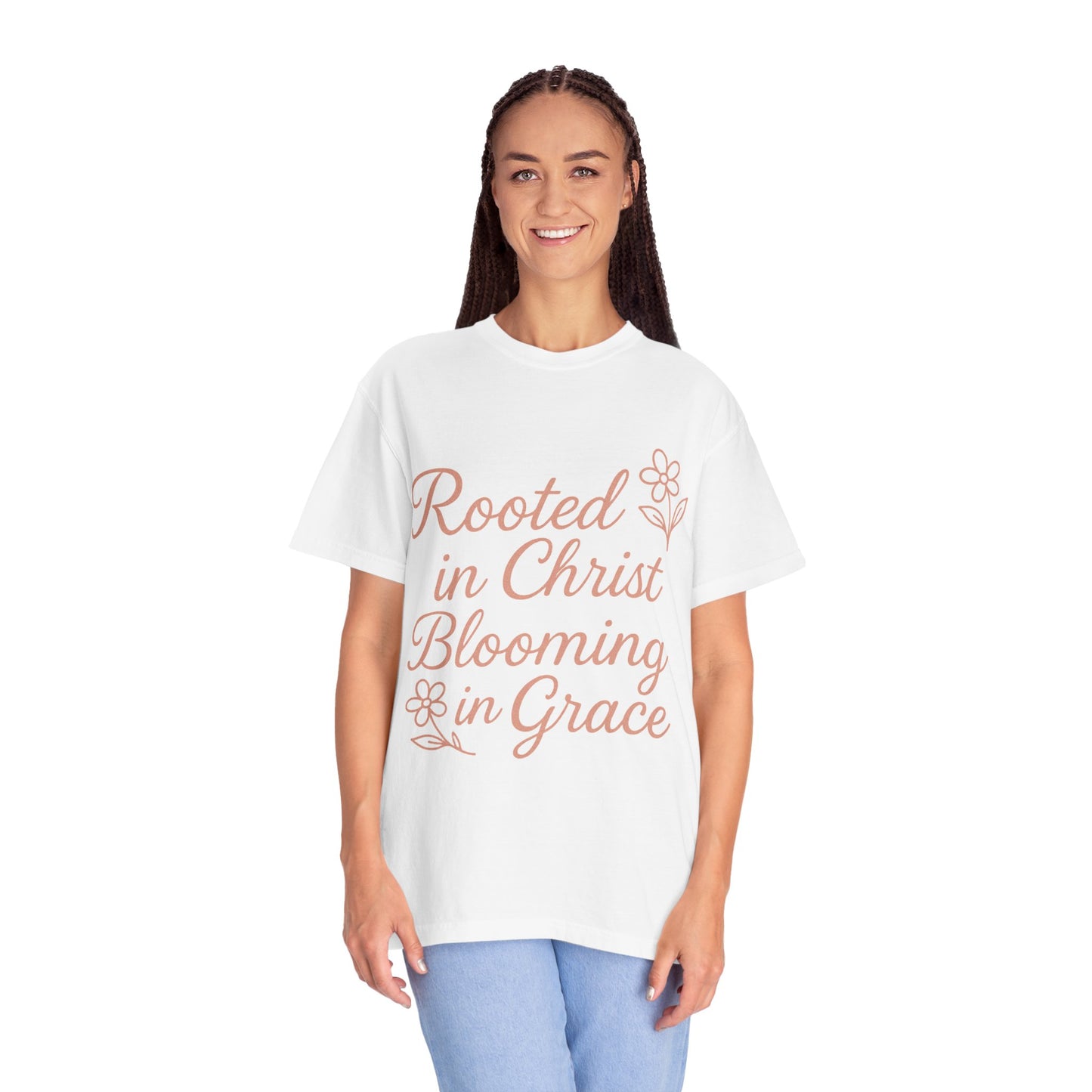 Inspirational Christian T-Shirt | Rooted in Christ, Blooming in Grace | Faith Apparel, Christian Gifts, Unisex Tees, Casual Wear