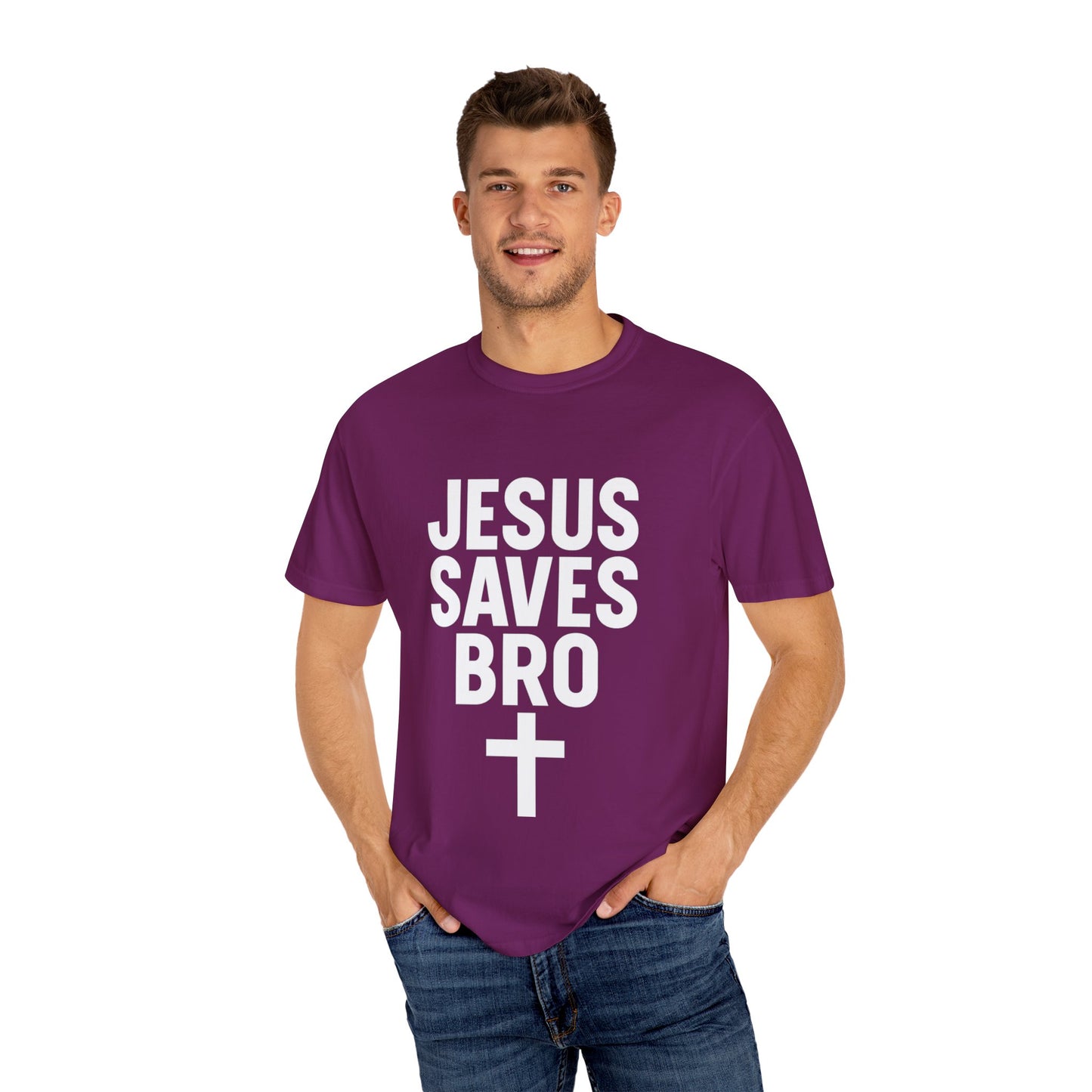 Copy of Jesus Saves Bro T-Shirt | Unisex Garment-Dyed Tee | Faith-Based Apparel, Christian T-Shirt, Casual Wear, Gift for Friends