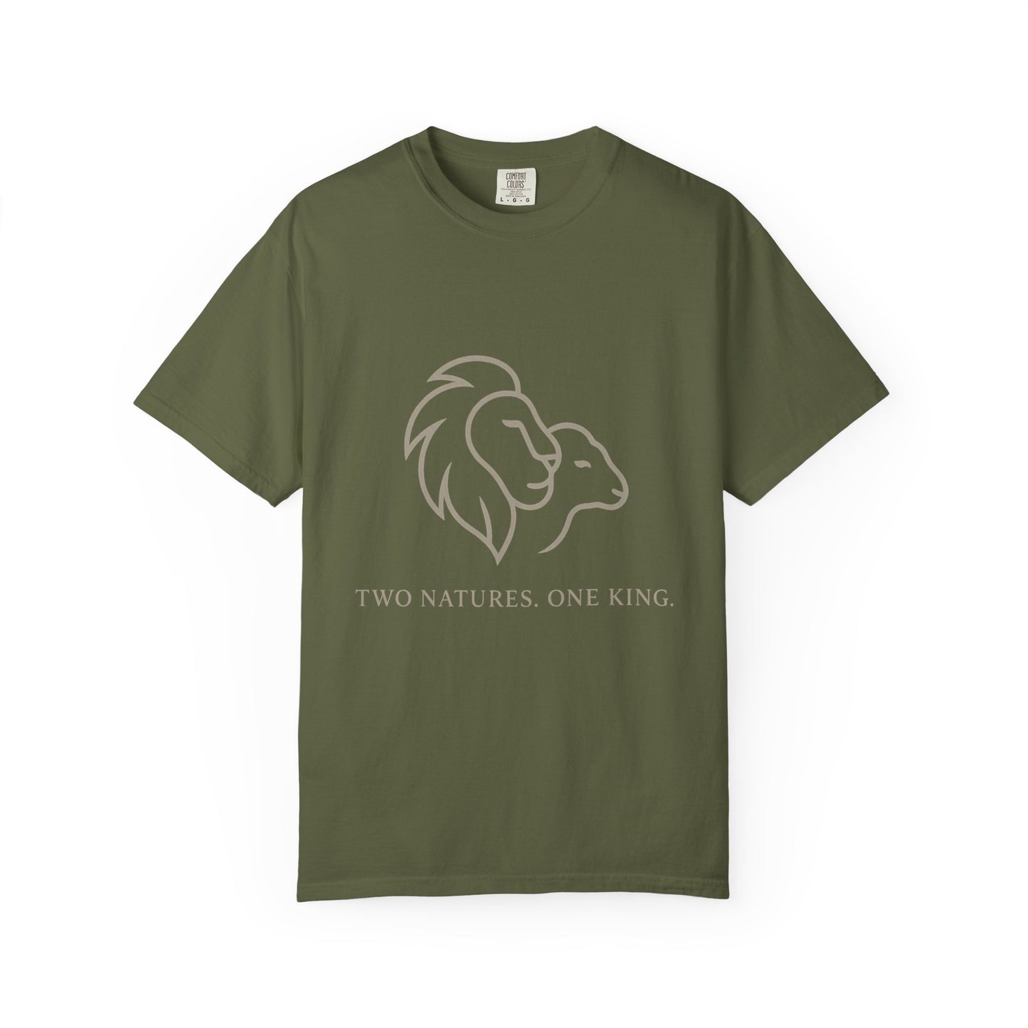 Garment-Dyed T-shirt with Inspirational Lion Design, Unisex Graphic Tee, Comfortable Casual Wear, Perfect Gift, Nature Lover Apparel
