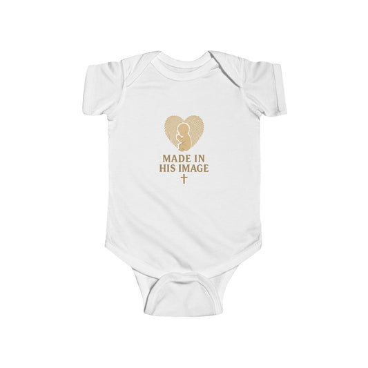 Infant Bodysuit - Made in His Image, Cute Baby Shower Gift, Faith-Inspired Outfit, Christian Baby Apparel, Newborn Onesie