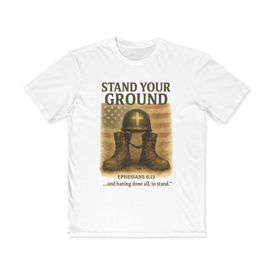 Men's Inspirational Tee - Stand Your Ground, Faith T-Shirt, Religious Gift, Army Inspired Apparel, Encouragement Shirt, Ephesians 6:13