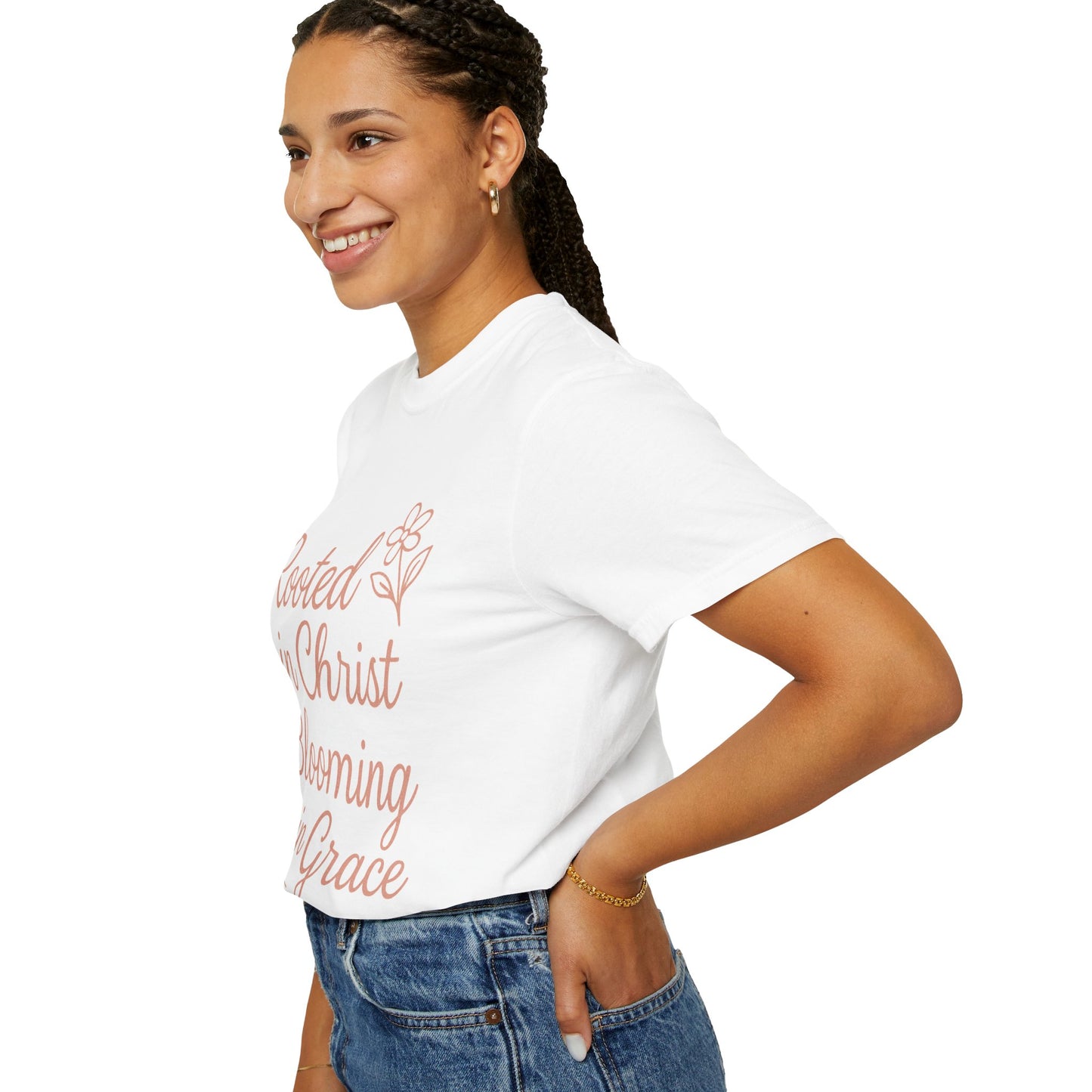 Inspirational Christian T-Shirt | Rooted in Christ, Blooming in Grace | Faith Apparel, Christian Gifts, Unisex Tees, Casual Wear