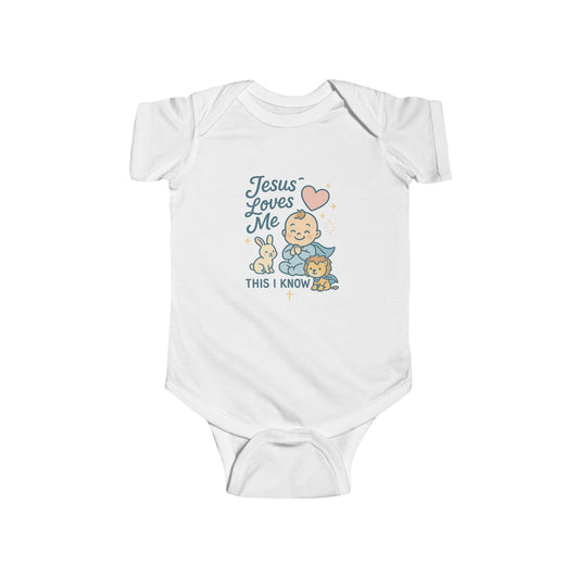Jesus Loves Me Baby Bodysuit, Cute Infant Outfit, Baby Shower Gift, Newborn Clothes, Kids Fashion, Faith-Themed Apparel