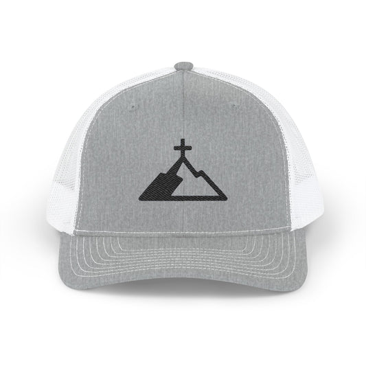 Mountain Cross Snapback Trucker Cap, Outdoor Hat, Travel Gear, Gift for Adventurers, Casual Style, Summer Accessory