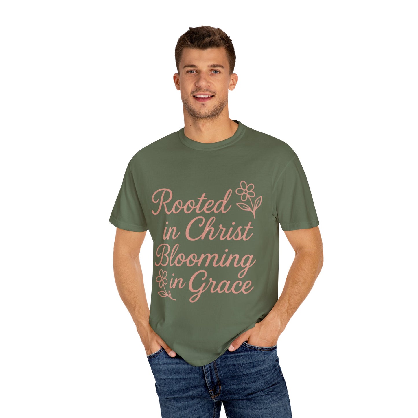 Inspirational Christian T-Shirt | Rooted in Christ, Blooming in Grace | Faith Apparel, Christian Gifts, Unisex Tees, Casual Wear