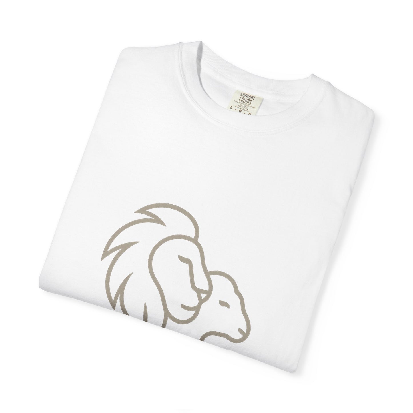 Garment-Dyed T-shirt with Inspirational Lion Design, Unisex Graphic Tee, Comfortable Casual Wear, Perfect Gift, Nature Lover Apparel