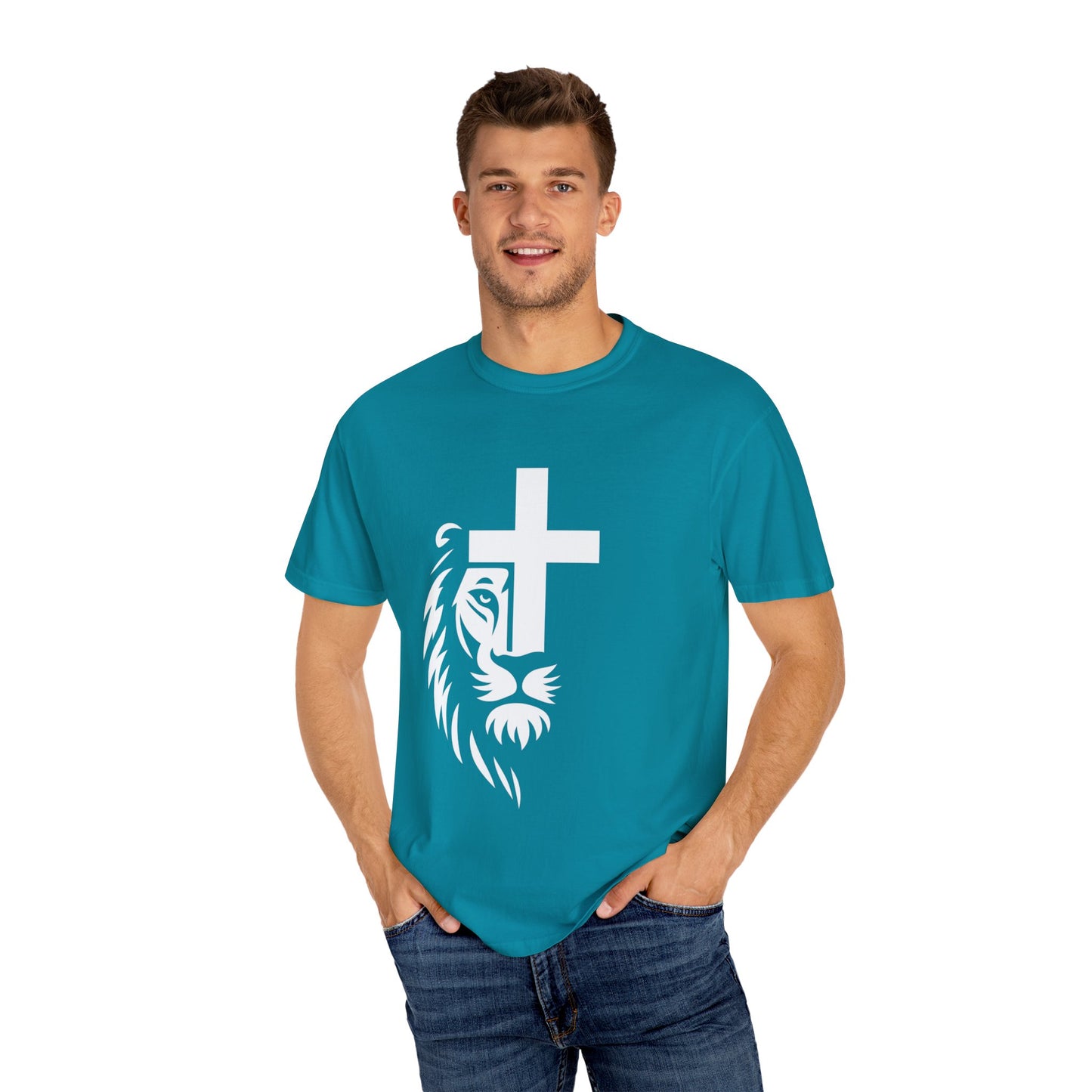 Faith-Inspired Lion T-Shirt, Christian Apparel, Unisex Tee, Spiritual Gift, Casual Wear, Unique Religious Shirt