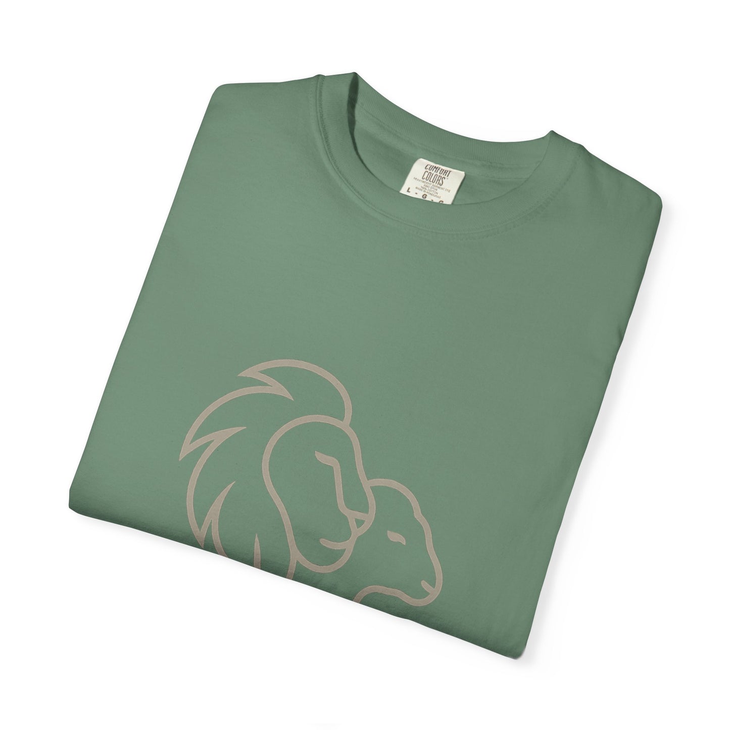 Garment-Dyed T-shirt with Inspirational Lion Design, Unisex Graphic Tee, Comfortable Casual Wear, Perfect Gift, Nature Lover Apparel