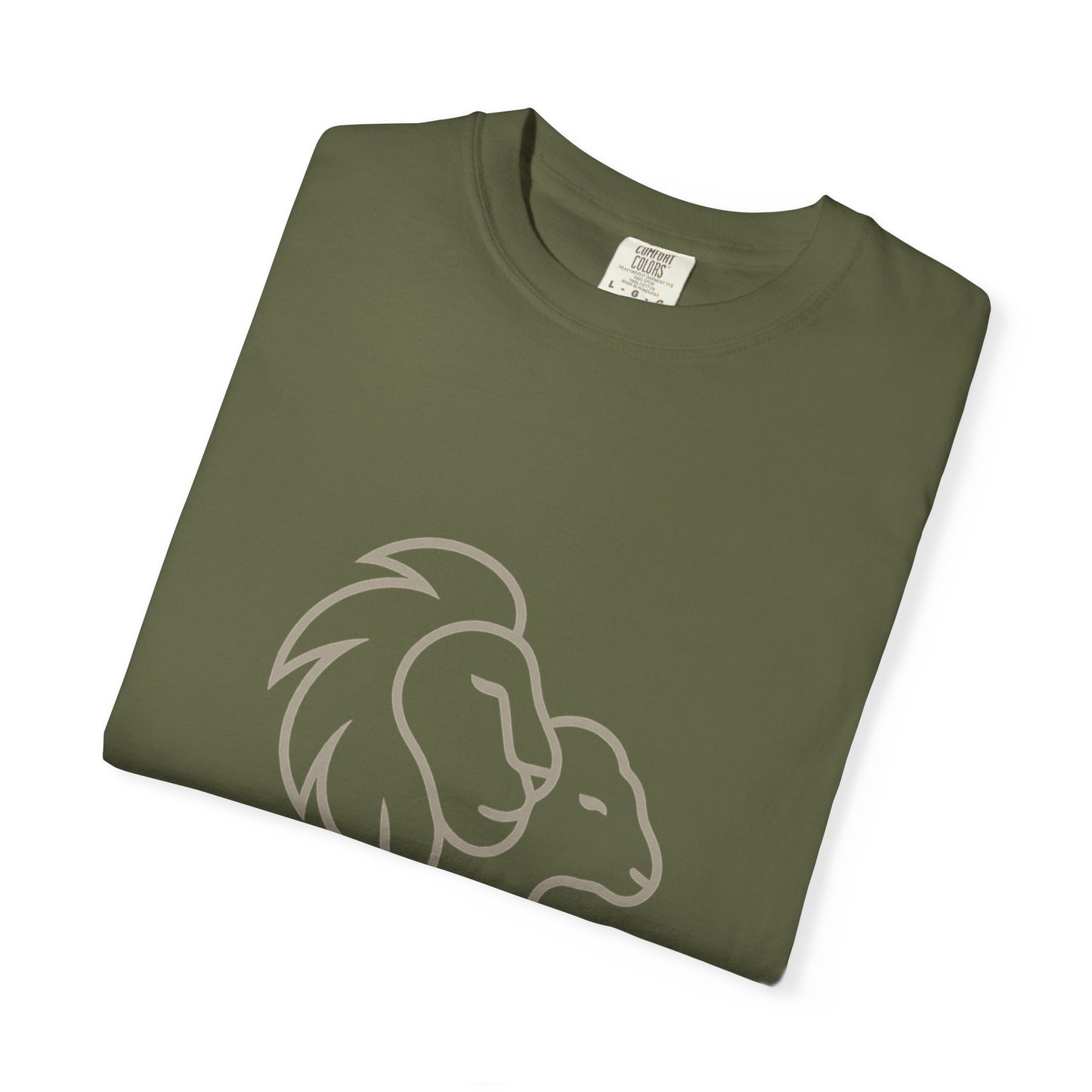 Garment-Dyed T-shirt with Inspirational Lion Design, Unisex Graphic Tee, Comfortable Casual Wear, Perfect Gift, Nature Lover Apparel