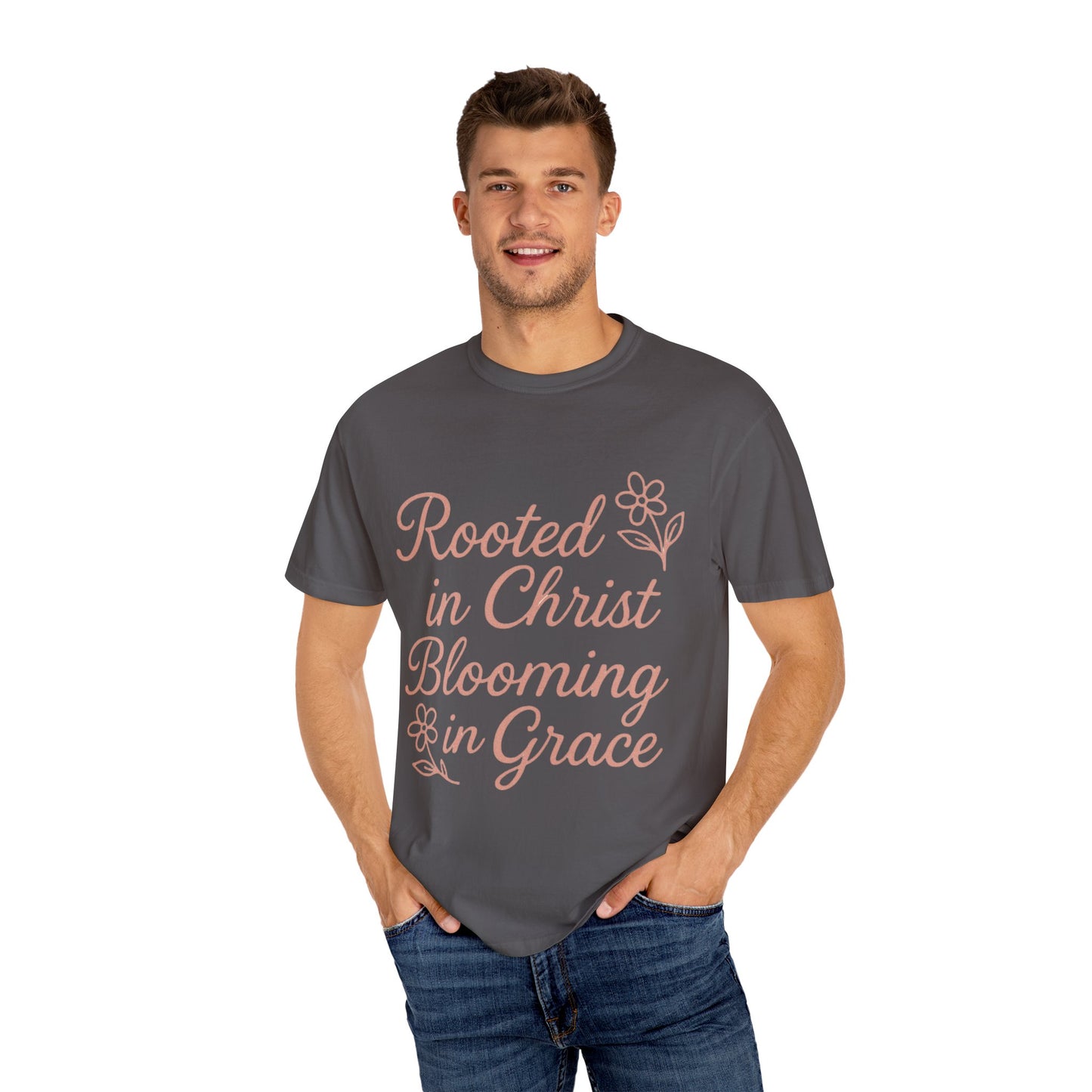 Inspirational Christian T-Shirt | Rooted in Christ, Blooming in Grace | Faith Apparel, Christian Gifts, Unisex Tees, Casual Wear