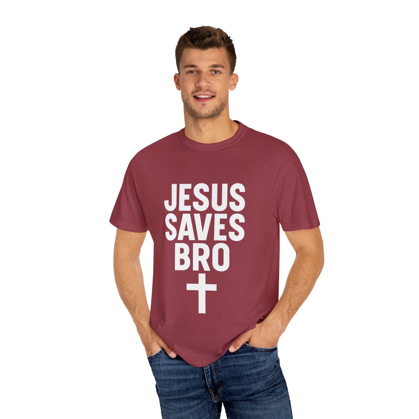 Copy of Jesus Saves Bro T-Shirt | Unisex Garment-Dyed Tee | Faith-Based Apparel, Christian T-Shirt, Casual Wear, Gift for Friends